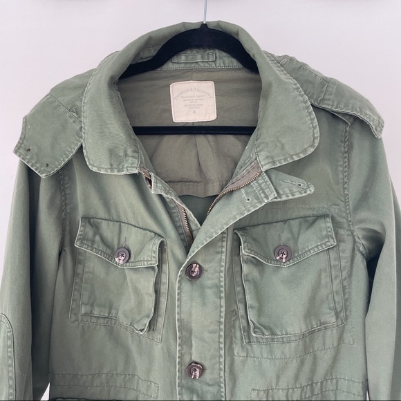 THREADS 4 THOUGHTS Forest Army Green Military Anorak Hooded Jacket S - Picture 4 of 10